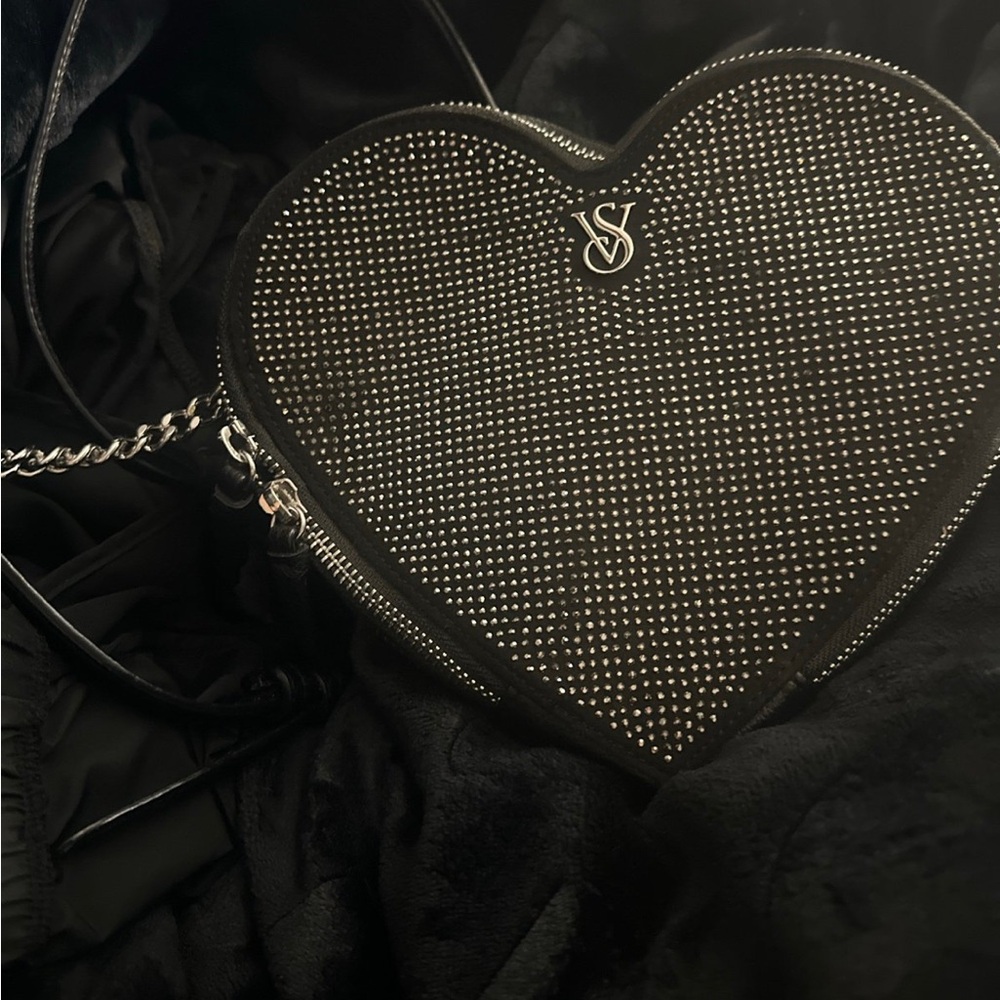 Victoria’s Secret Studded Black Heart-Shaped Bag